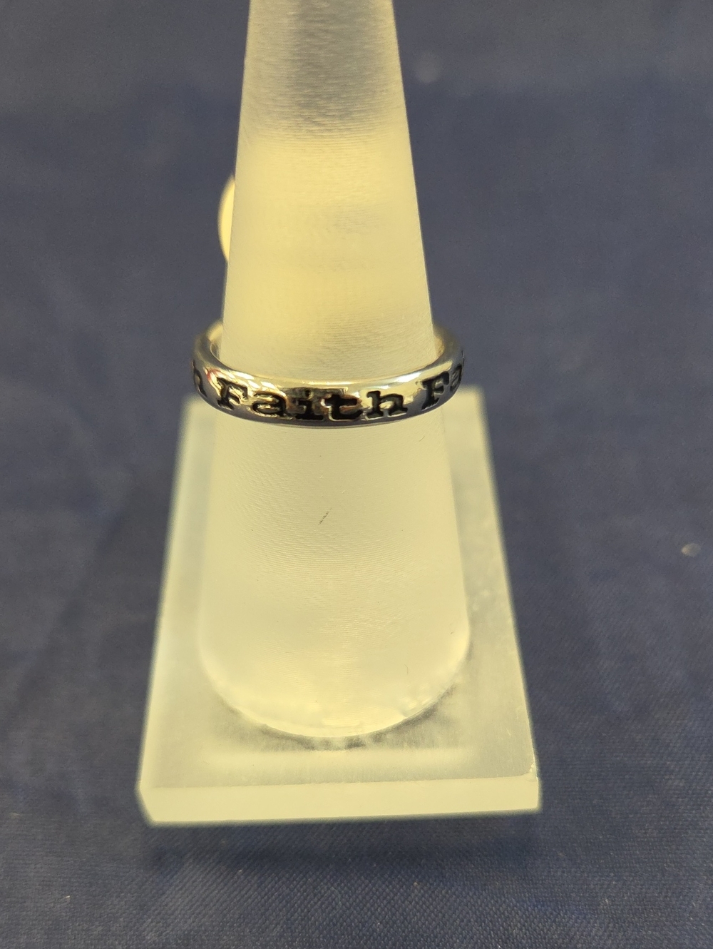 Faith Band Ring - Silver Tone